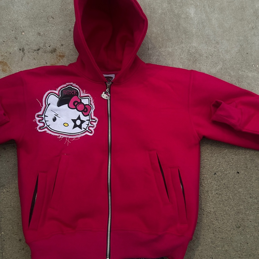 Hello Kitty Red Sweatshirt with Cartoon Patch